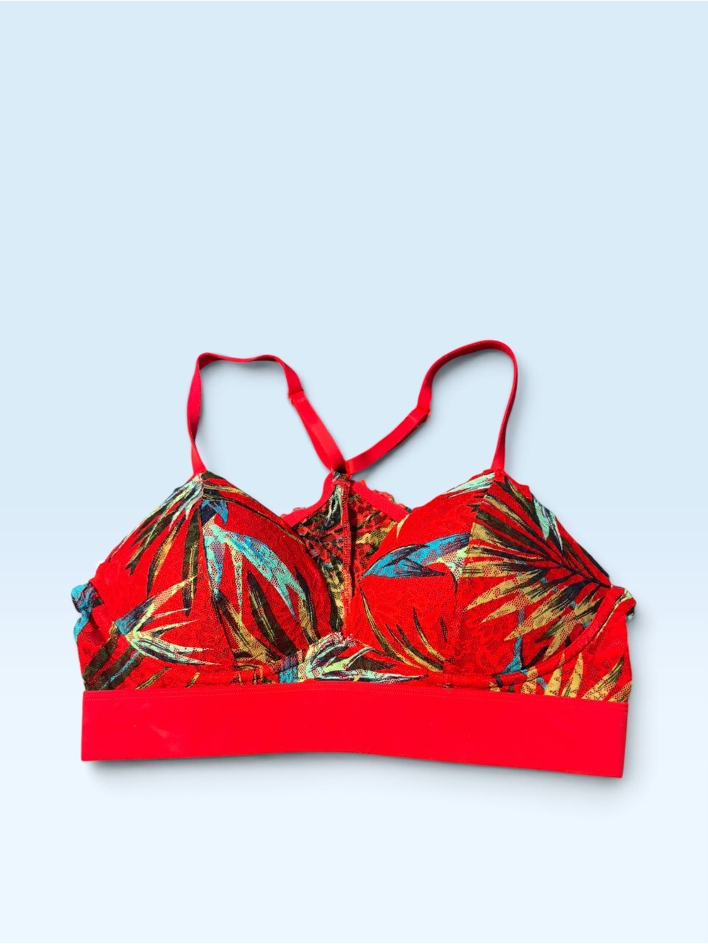 Pink Women's Red floral bralette. Size M